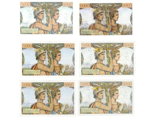 Photo F 48  LOT  DE 6 BILLETS  5000 F  TERRE MER SPL image 4/4