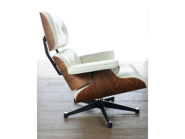 Photo Fauteuil et ottoman Herman Miller Eames - Cuir blanc image 4/5