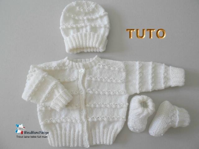 Photo Fiche tricot bébé, Gilet, bonnet et chaussons TUTO image 4/5