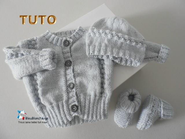Photo Fiche tricot bébé gilet, combinaison, bonnet, chaussons bb tuto image 4/6
