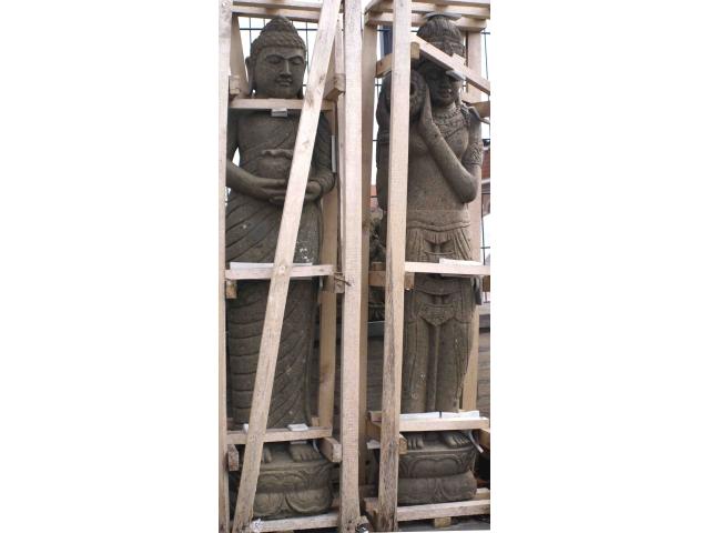 Photo Fontaine en pierre Dewi Sri et Bouddha - H: 150 cm image 4/5