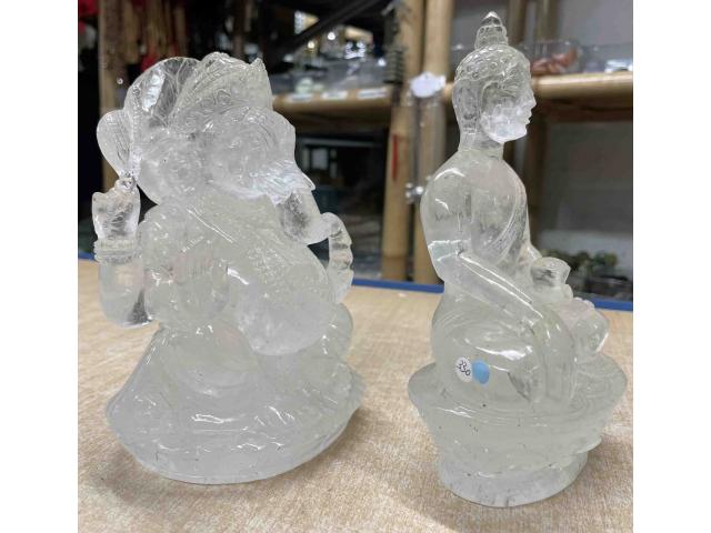 Photo Ganesh ou Bouddha en cristal de roche - H: 16 à 18 cm image 4/4