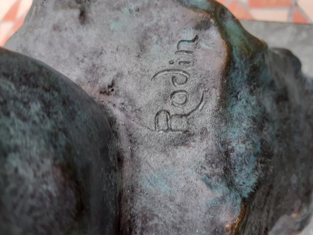 Photo Grand bronze sur socle signé (le penseur de Rodin image 4/6