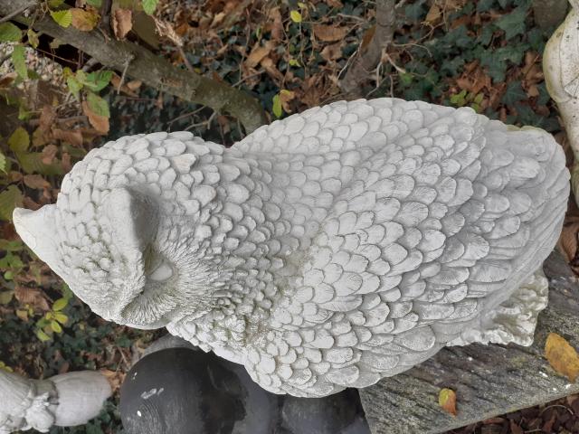 Photo GRAND HIBOU (hibou grand duc) EN PIERRE PATINEE image 4/6
