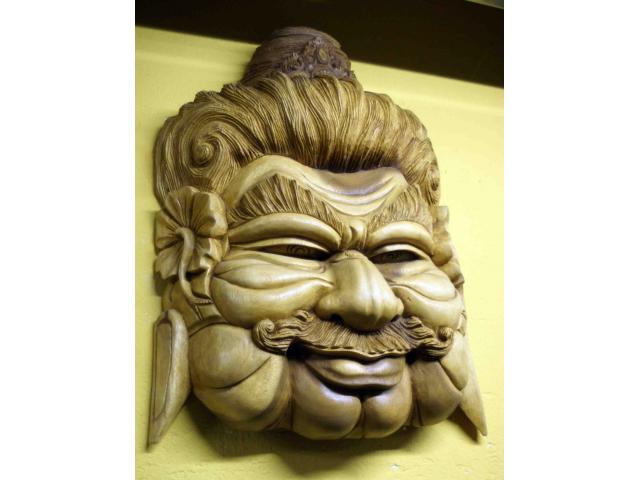 Photo Grand visage en bois - H: 60 cm image 4/4