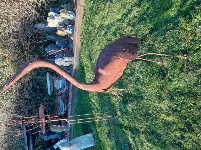 Photo GRANDE GRUE EN METAL PATINE image 4/6