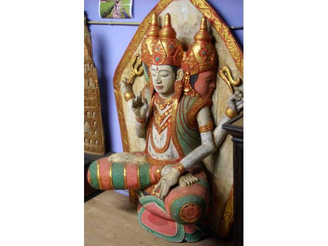 Photo Grande panneau de décoration Bouddha à 3 têtes - H: 145 cm image 4/4