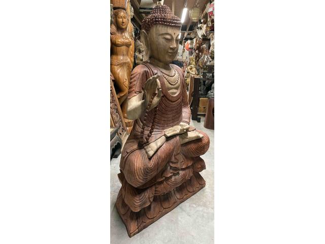 Photo Grande statue de Bouddha assis 2 couleurs - H: 105 cm image 4/4