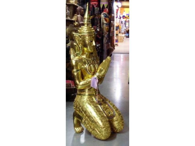 Photo grande statue de Bouddha Thaïlandais en prière - H: 118 cm image 4/4