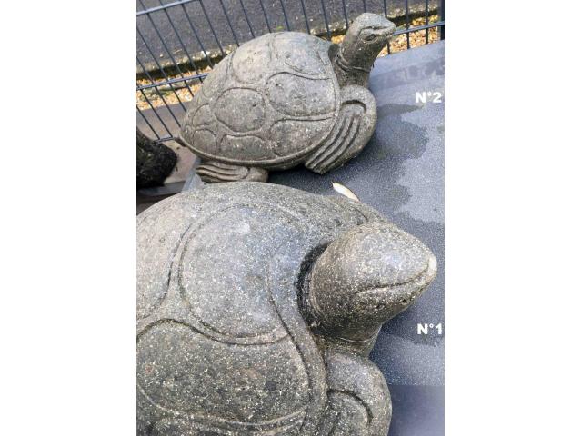 Photo Grande statue de tortue en pierre de lave naturelle - H: 20 ou 24 cm image 4/4