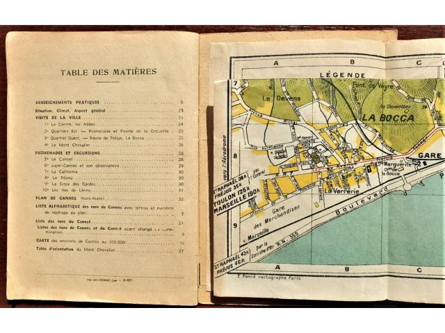 Photo Guides Pol ~ Plan-guide de Cannes et carte de la région 1949 image 4/6