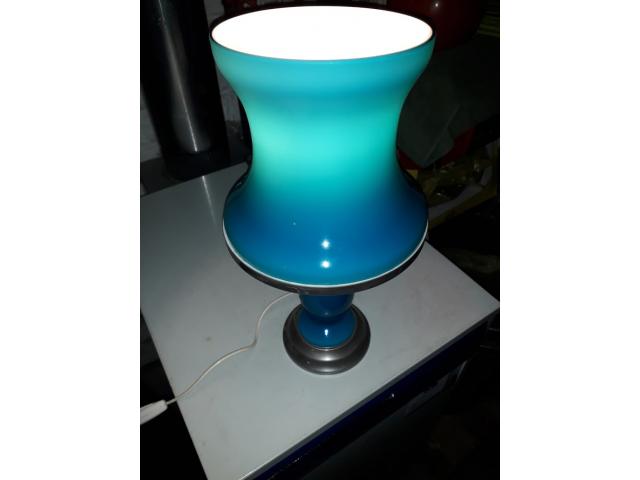 Photo lampe opaline bleu image 4/5