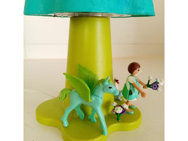 Photo Lampe Playmobil de chevet, fleur féerique en bleu image 4/5