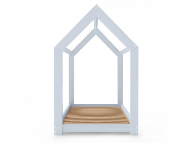 Photo Lit montessori gris pour enfant 90x200 cm lit cabane lit enfant lit maison lit bois massif image 4/4