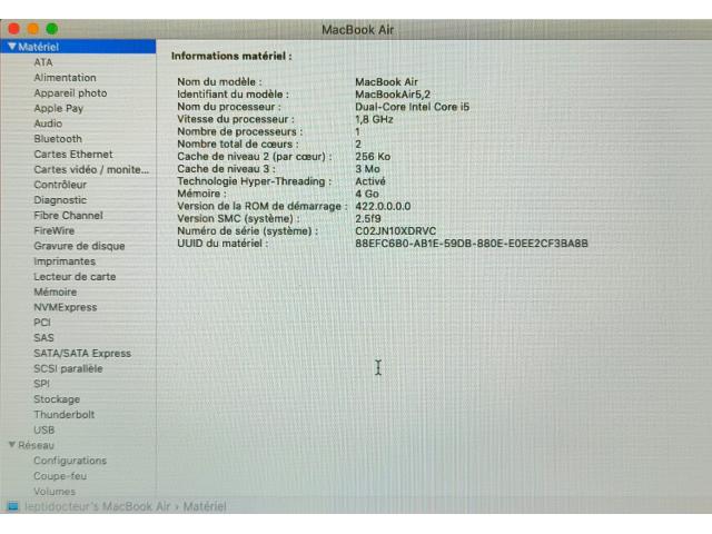Photo Macbook Air (Slim) 4Go RAM Core i5 image 4/4