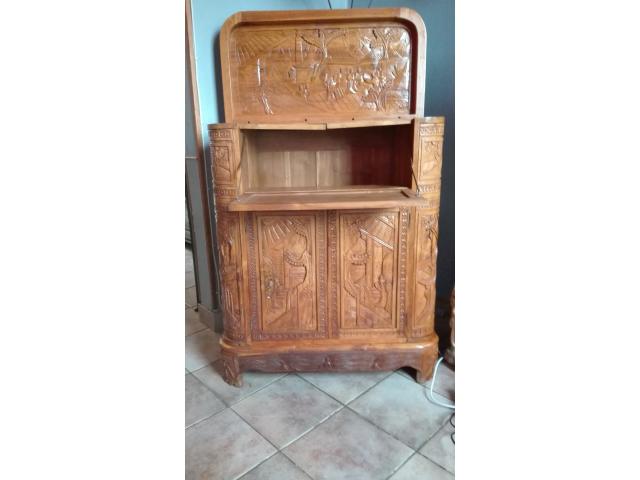 Photo Magnifique meuble chinois très ancien pouvant servir de bar ou de meuble tv,très bon état en bois ex image 4/4