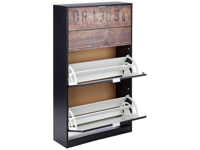Photo Meuble chaussures noir imprimé bois armoire chaussure range rangement chaussure rangement escarpin c image 4/4