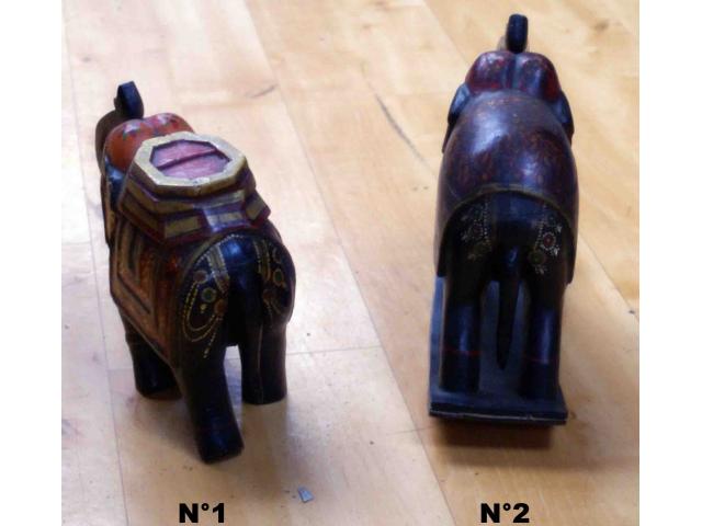 Photo petite statue éléphant en bois - H: 20 ou 23 cm image 4/4