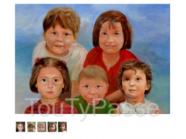 Photo Portraits de famille peints sur toile image 4/6