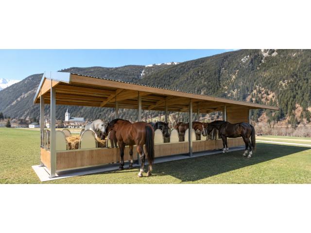 Photo Râtelier à foin pour chevaux & Râtelier intégré dans un Abri | Abri pour chevaux image 4/6