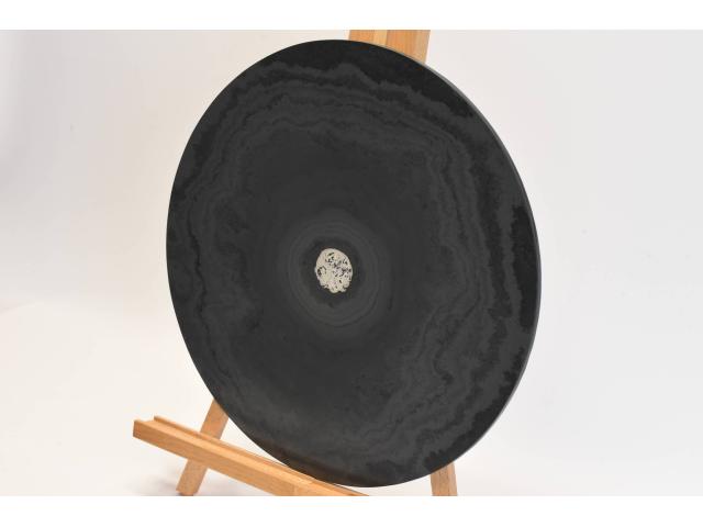 Photo Sculpture en Ardoise et Feuille en Argent Véritable - Peinture Décoration Tableau Maison image 4/5