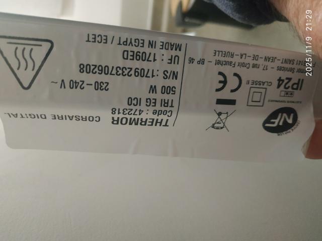 Photo Sèche-serviettes Thermor Corsaire digital 500W image 4/4