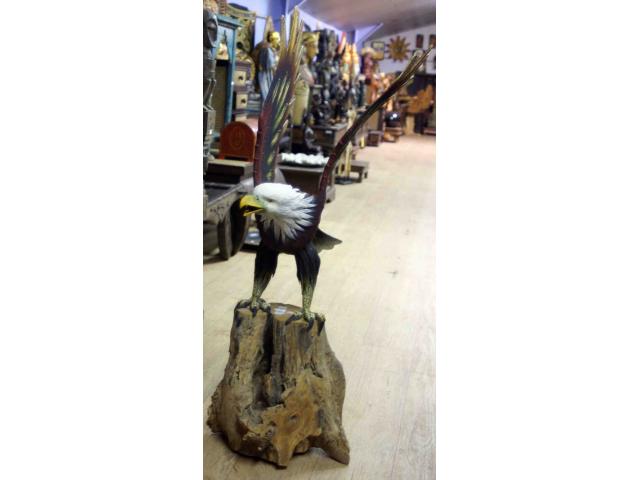 Photo Statue d'aigle en bois - H: 100 cm image 4/4