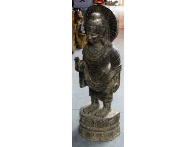Photo Statue de Bouddha debout avec auréole - H: 122 cm image 4/4
