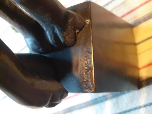 Photo Statue en bronze signé sur socle (le chat ) image 4/6