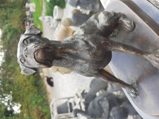 Photo SUPERBE BOXER ASSIS EN BRONZE SUR SOCLE MARBRE image 4/6