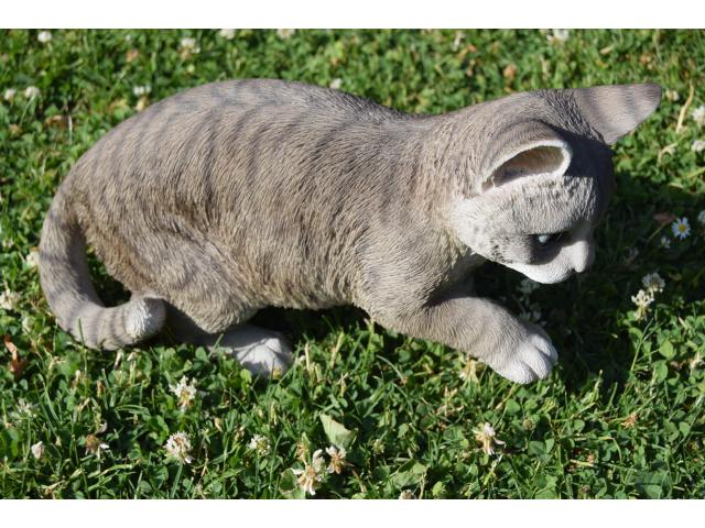 Photo Superbe chat gris tigré en polyrésine de grande qualité image 4/6