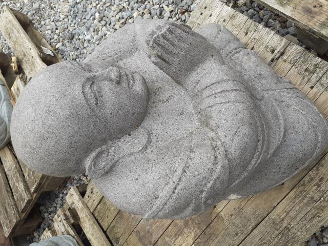 Photo SUPERBE HAPPY BOUDDHA A LA PRIERE EN PIERRE BLEUE image 4/6