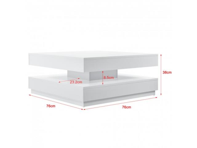 Photo Table basse blanche plateau rotatif table basse design table basse moderne table basse comptemporain image 4/4