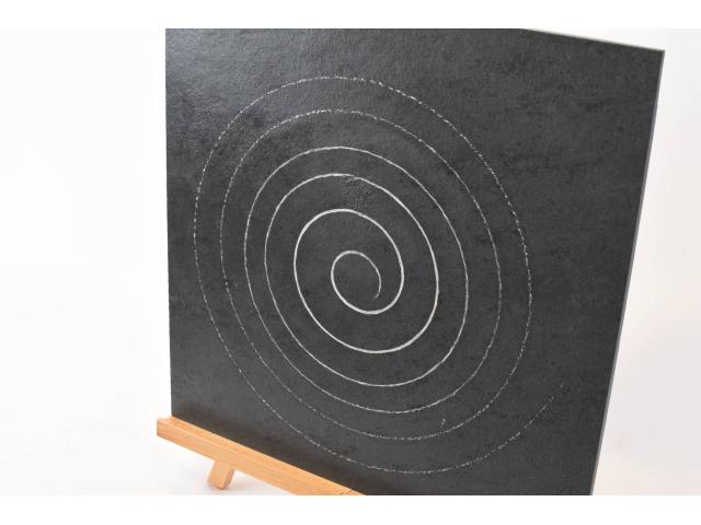 Photo Tableau argenté Peinture à l'Argent véritable sur Ardoise noire gravée image 4/5