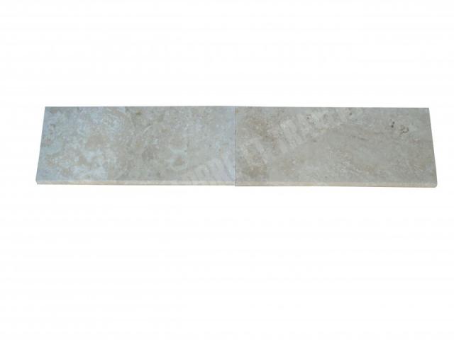 Photo Travertin Beige Nuancé Margelle de Piscine Bord Arrondi 25x61 cm image 4/5