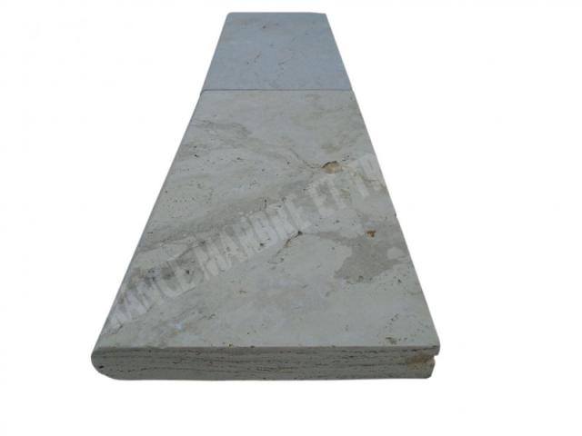Photo Travertin Beige Nuancé Margelle de Piscine Bord Arrondi 30,5x61 cm image 4/5