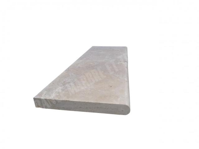 Photo Travertin Beige Nuancé Margelle de Piscine Bord Arrondi 40,6x61 cm image 4/5