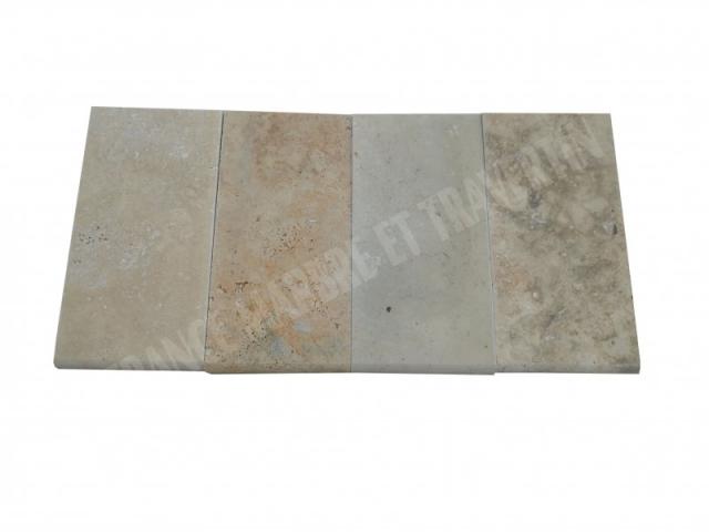 Photo Travertin Classique Beige Margelle de Piscine Bord Arrondi 30,5x15 cm image 4/5