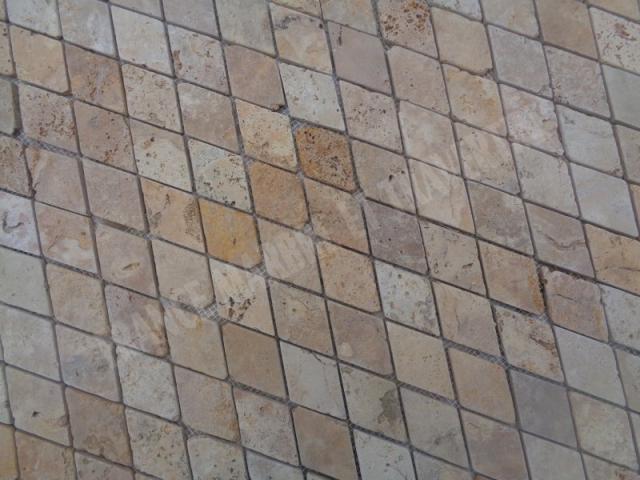 Photo Travertin Jaune Mosaïque Modéle Losange image 4/5