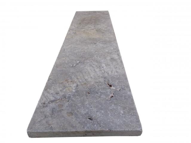 Photo Travertin Silver Margelle de Piscine Bord Droit 33x61 cm image 4/5