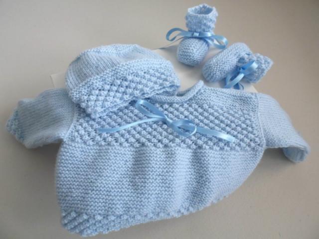 Photo Tricot bébé trousseau laine Bleu Astra image 4/6