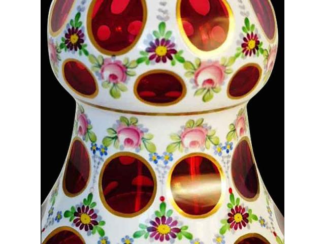Photo Vase Médicis en cristal de Bohème overlay d'opaline 1900 th' image 4/6