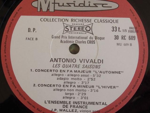 Photo Vinyl VIVALDI  Les quatre saisons image 4/4