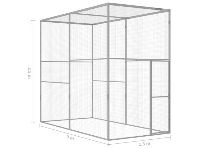 Photo Chatière cage chat galvanisé 3x1,5x2,5 m cage chaton cage chat extérieur cage chat intérieur chatièr image 5/5