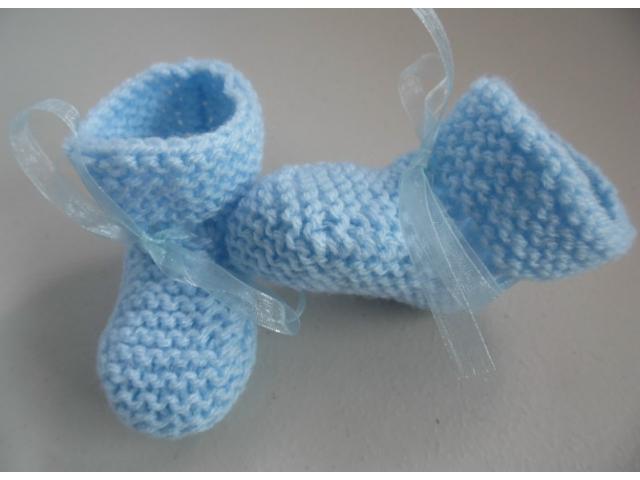 Photo Chaussons bleus ouvrage fait main image 5/5