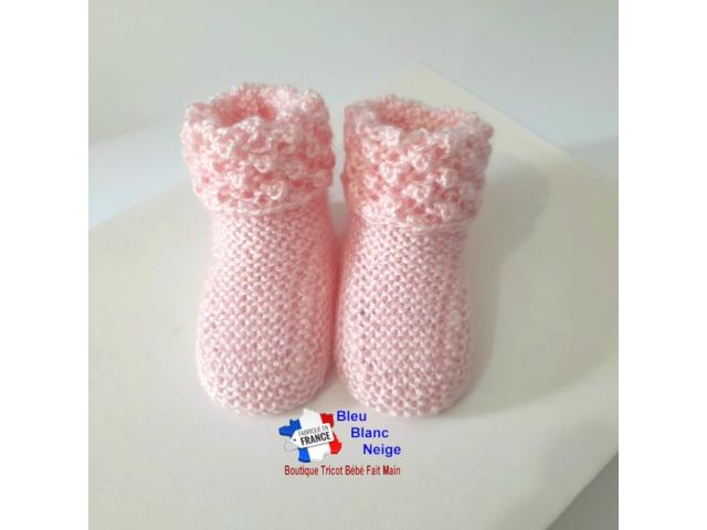 Photo Chaussons layette tricot bb divers modèles faits main image 5/6