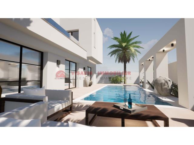 Photo Construire villa avec piscine à Djerba en Tunisie ZU - titre bleu image 5/6