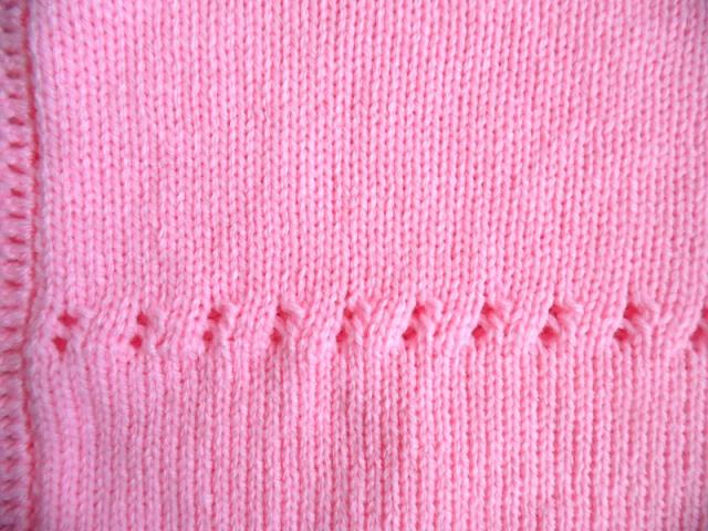 Photo couverture rose tricot laine bébé fait main image 5/6
