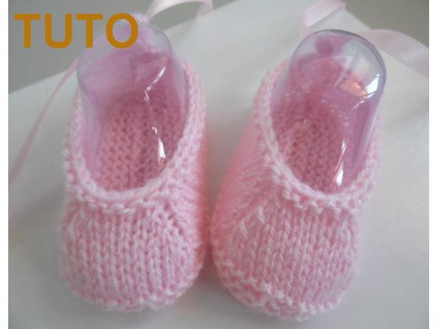 Photo Explication TUTO jupe chaussons layette bébé tricot laine image 5/5