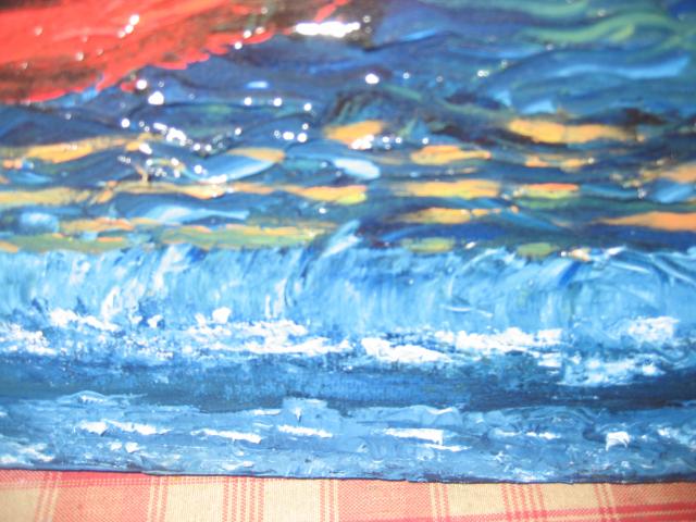 Photo HUILE SUR TOILE " retour de peche en pirogue" image 5/6